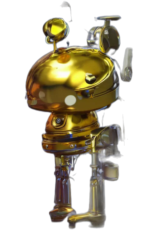 robot, crown, weapon, staff transparent PNG cut-out