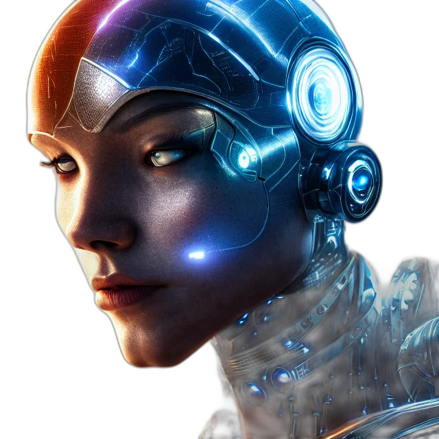robot, face, cyberpunk, concept art transparent PNG cut-out
