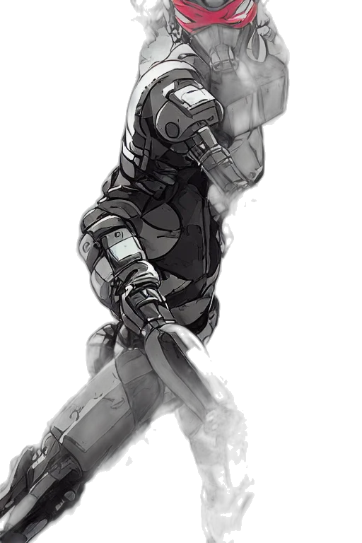 weapon, robot, sword, comic book art transparent PNG cut-out