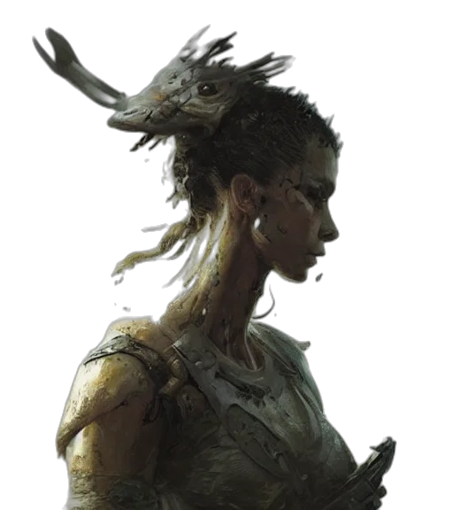 face, staff, mask, creature transparent PNG cut-out