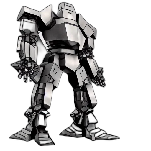 robot, weapon, concept art, 3d render transparent PNG cut-out