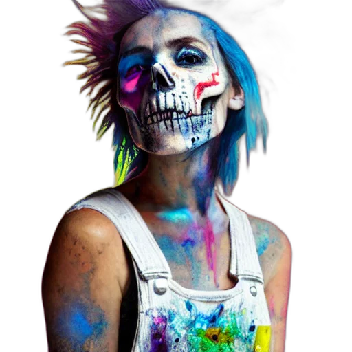 mask, face, cyberpunk, photorealistic transparent PNG cut-out