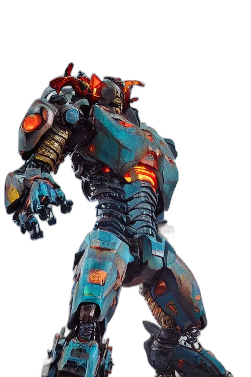 robot, weapon, concept art, 3d render transparent PNG cut-out