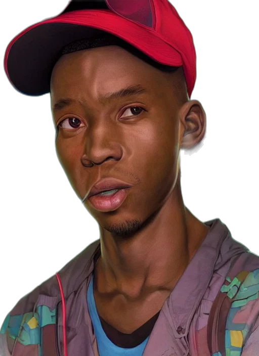 face, hat, staff, creature transparent PNG cut-out