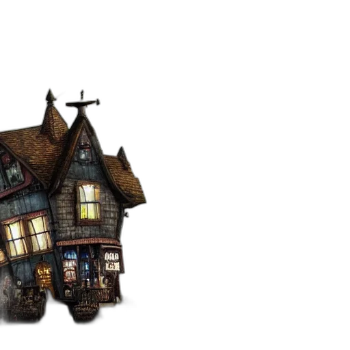 building, concept art, fantasy art, 3d render transparent PNG cut-out