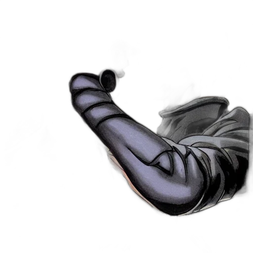 shoes, mask, hair, staff transparent PNG cut-out