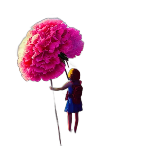 flower, umbrella, staff, dress transparent PNG cut-out