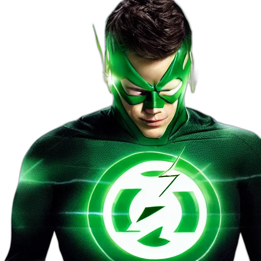 comic book art, green, lantern, flash transparent PNG cut-out