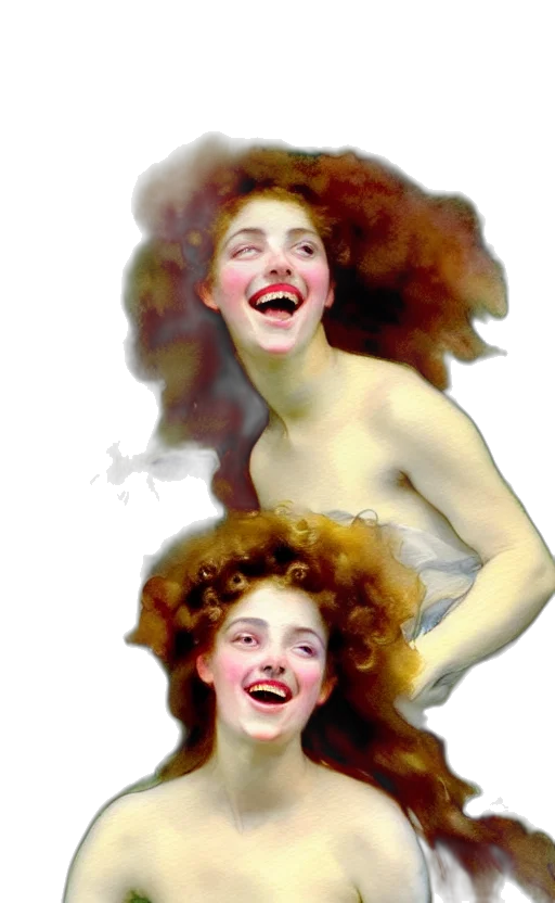 hair, face, photorealistic, oil painting transparent PNG cut-out