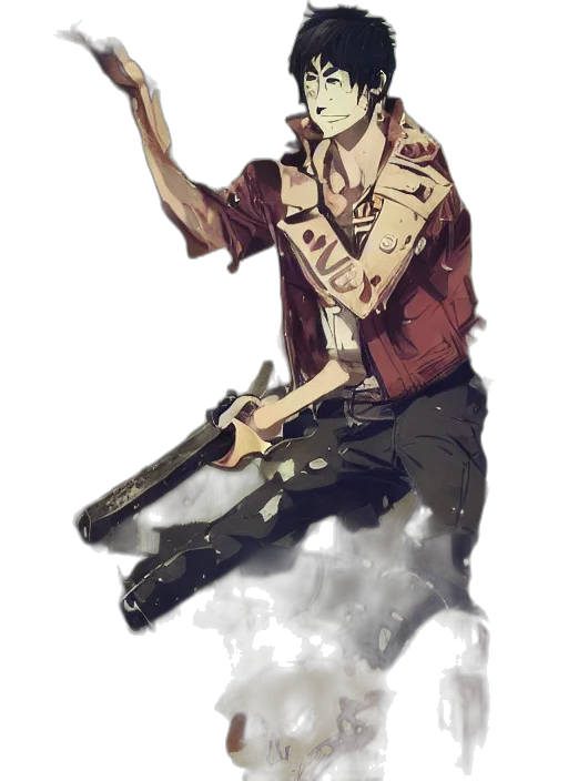 weapon, jacket, staff, concept art transparent PNG cut-out