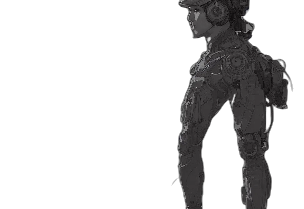 robot, mask, weapon, creature transparent PNG cut-out