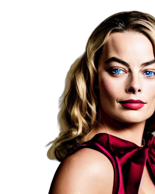 photorealistic, portrait, margot, robbie transparent PNG cut-out