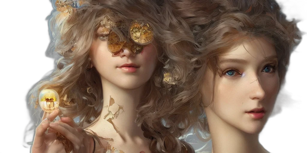 hair, jewelry, photorealistic, concept art transparent PNG cut-out