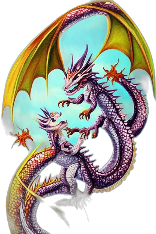 dragon, creature, staff, animal transparent PNG cut-out