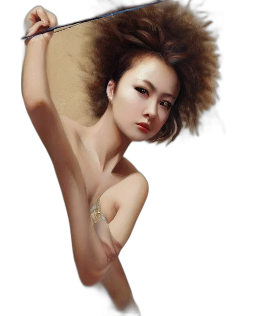 hair, jewelry, staff, dress transparent PNG cut-out