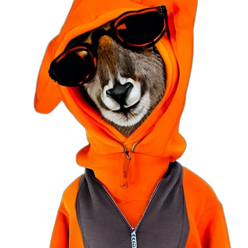 jacket, animal, staff, 3d render transparent PNG cut-out