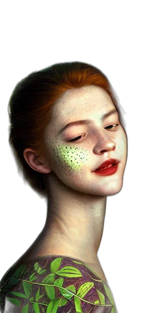 face, mask, jewelry, photorealistic transparent PNG cut-out