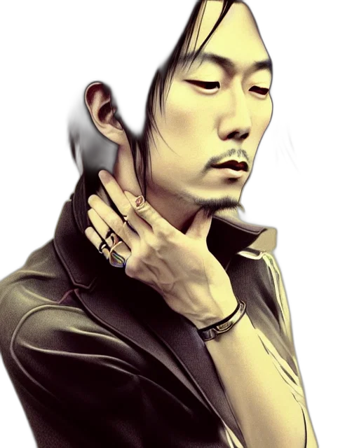 staff, face, jewelry, photorealistic transparent PNG cut-out
