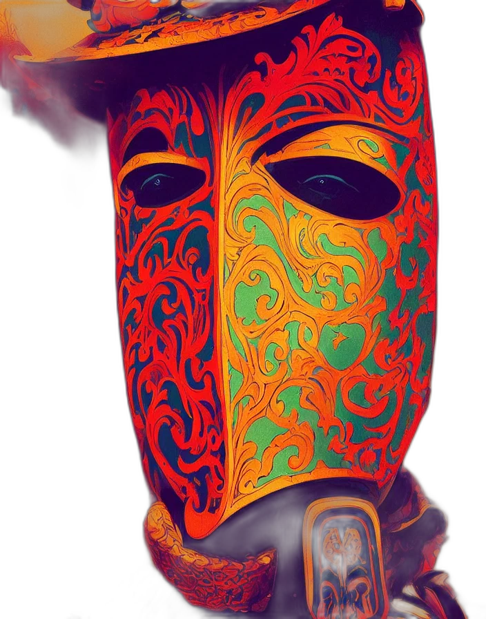 mask, face, crown, staff transparent PNG cut-out
