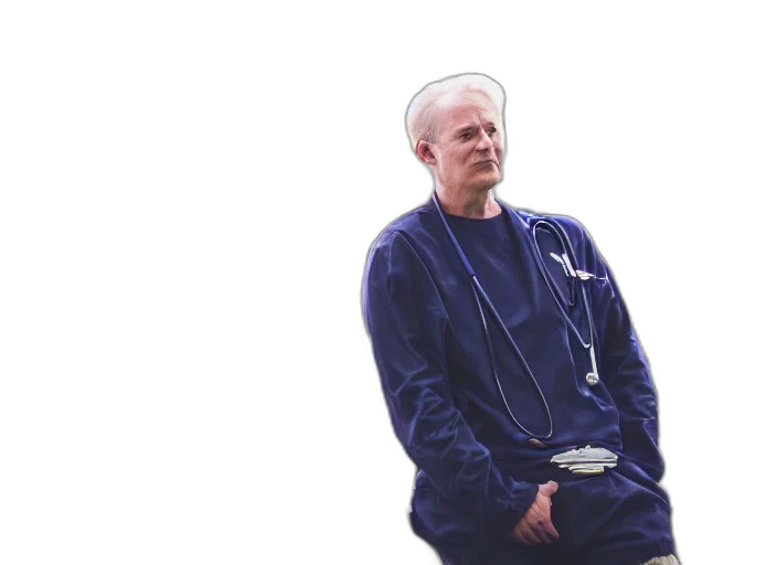 jacket, face, staff, creature transparent PNG cut-out