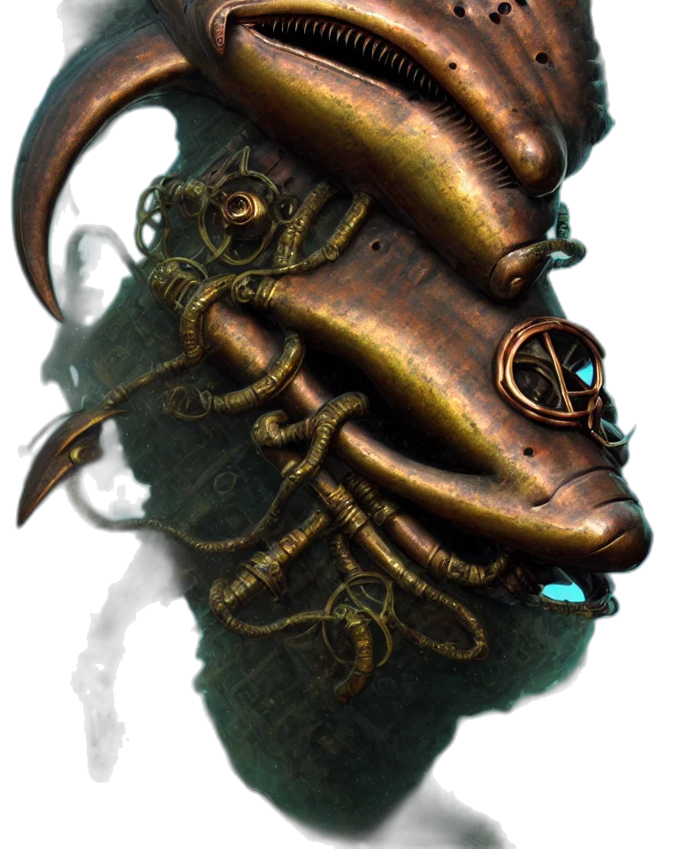 mask, dragon, staff, crown transparent PNG cut-out
