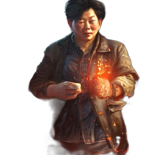 jacket, staff, weapon, concept art transparent PNG cut-out