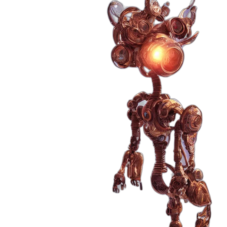 robot, staff, weapon, creature transparent PNG cut-out