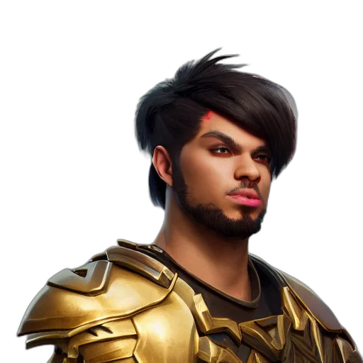 face, dragon, hair, weapon transparent PNG cut-out