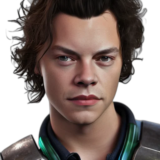 hair, face, jacket, photorealistic transparent PNG cut-out