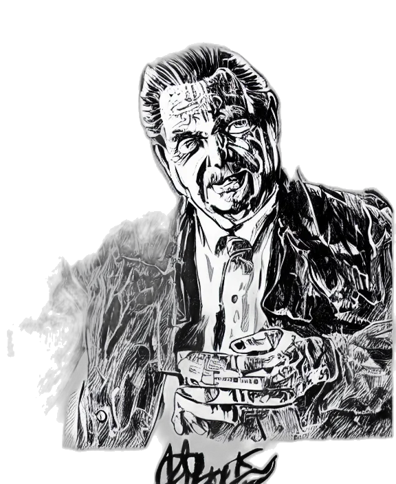 jacket, face, comic book art, cartoon transparent PNG cut-out