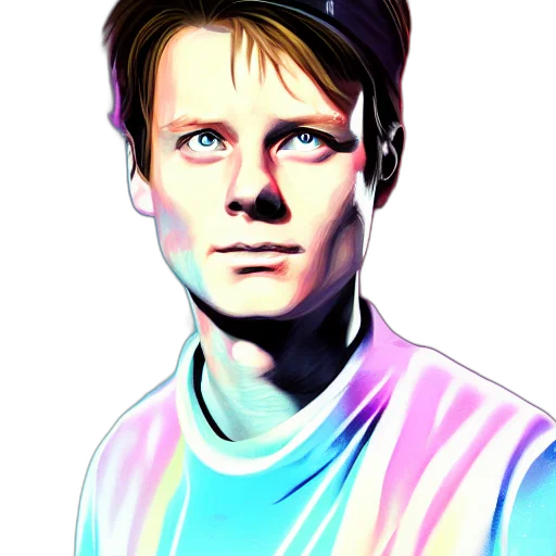 face, jacket, robot, photorealistic transparent PNG cut-out