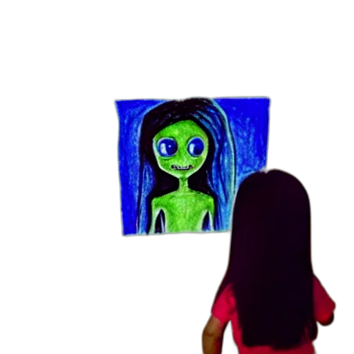 creature, robot, face, hair transparent PNG cut-out