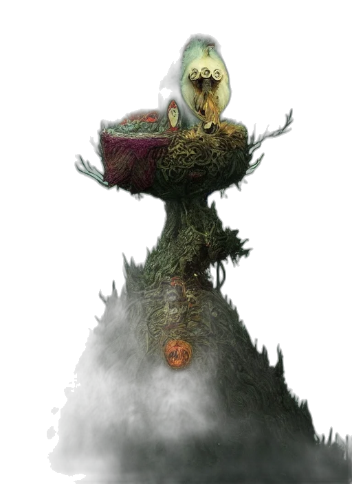 tree, creature, dragon, crown transparent PNG cut-out