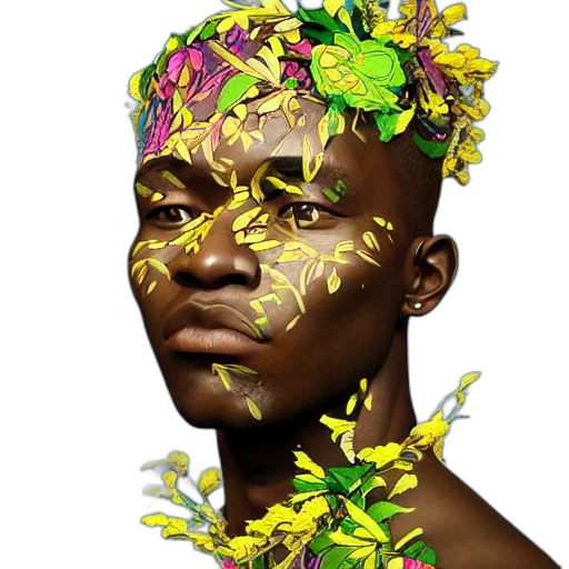 face, mask, crown, flower transparent PNG cut-out