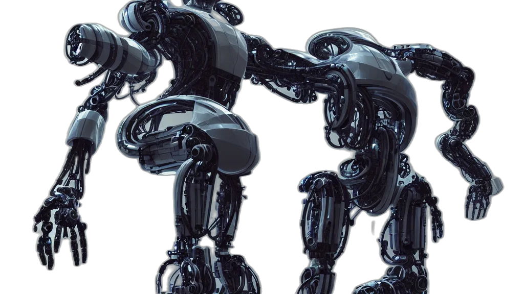 robot, 3d render, cyberpunk, concept art transparent PNG cut-out