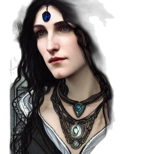 jewelry, face, fantasy art, concept art transparent PNG cut-out