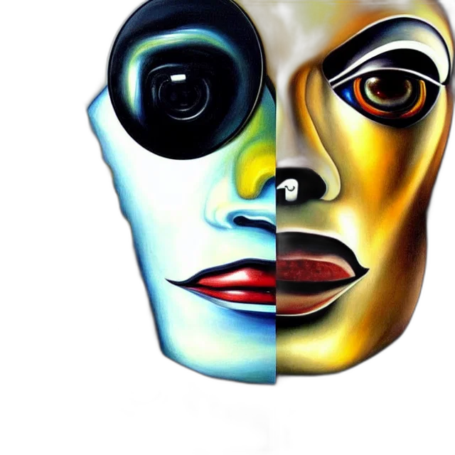 mask, face, robot, photorealistic transparent PNG cut-out