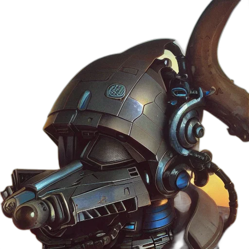 robot, mask, weapon, staff transparent PNG cut-out