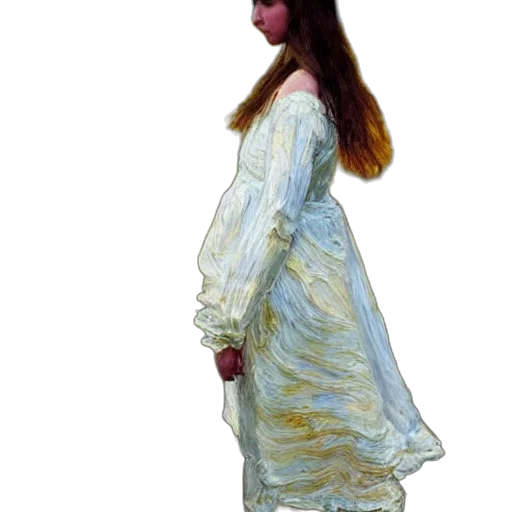 dress, staff, face, hair transparent PNG cut-out