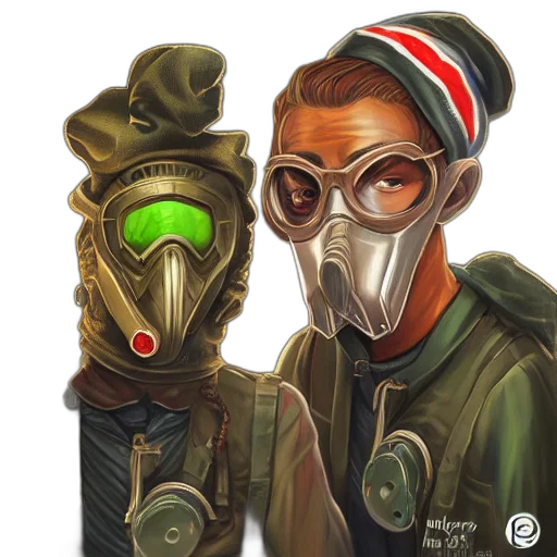 mask, weapon, concept art, comic book art transparent PNG cut-out