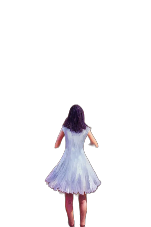 dress, hair, creature, robot transparent PNG cut-out