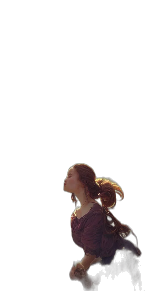 staff, dress, face, hair transparent PNG cut-out