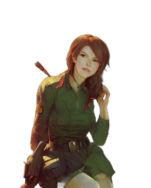 staff, jacket, weapon, face transparent PNG cut-out