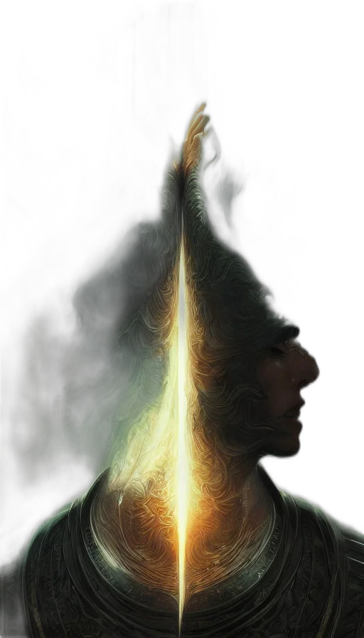 staff, dragon, sword, hair transparent PNG cut-out