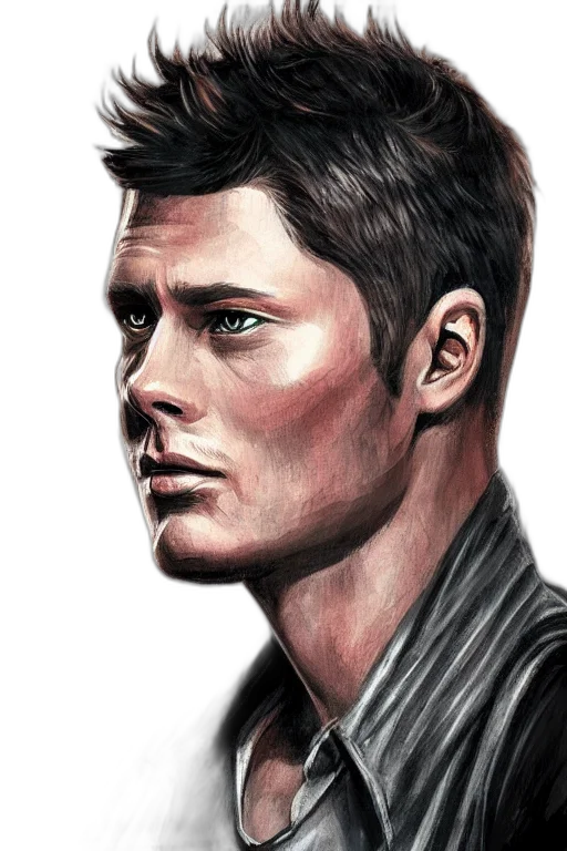 face, photorealistic, comic book art, watercolor transparent PNG cut-out