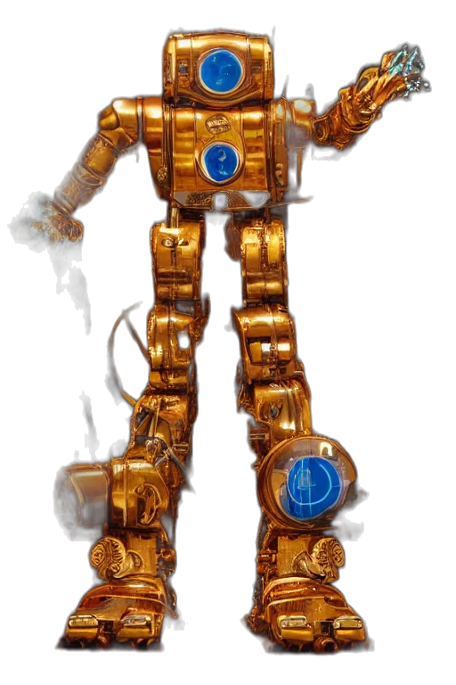 robot, staff, weapon, 3d render transparent PNG cut-out