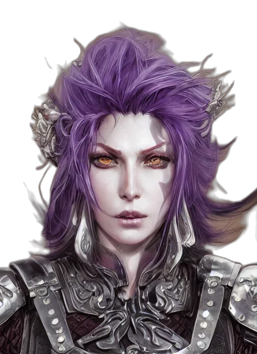 hair, face, dragon, staff transparent PNG cut-out