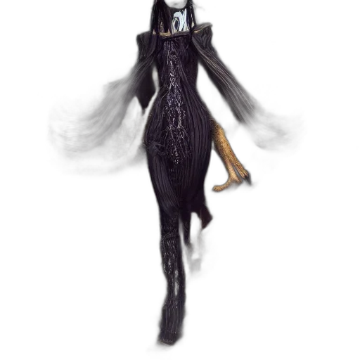 dress, staff, creature, mask transparent PNG cut-out