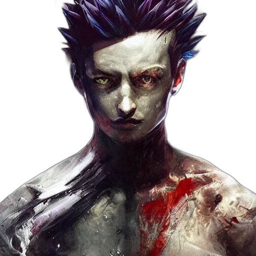 face, concept art, comic book art, fantasy art transparent PNG cut-out