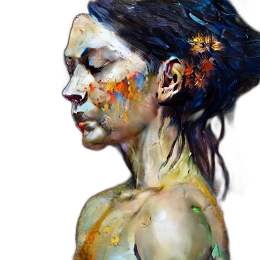 face, oil painting, photorealistic, watercolor transparent PNG cut-out